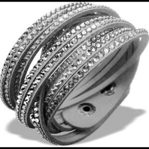 Gray Swarovski wrap bracelet